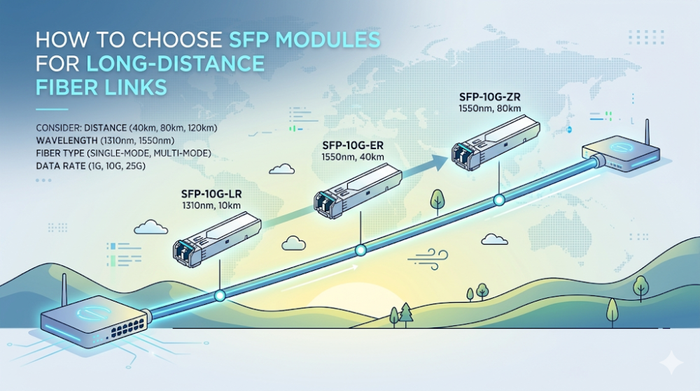 SFP modules for long-distance fiber links