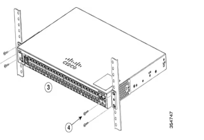Cisco Business 350 Series rack-mounting installation reference