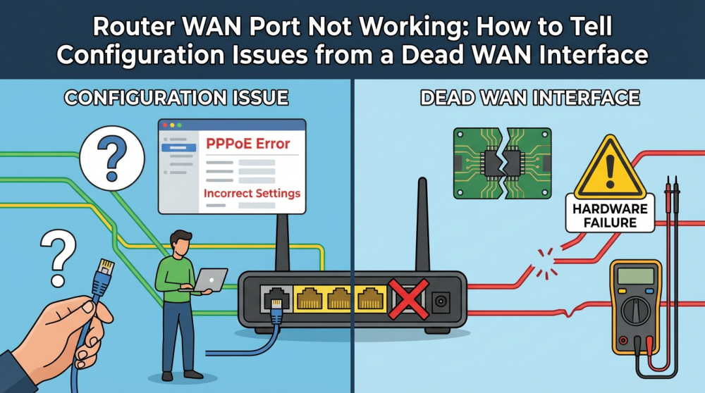 router WAN port not working