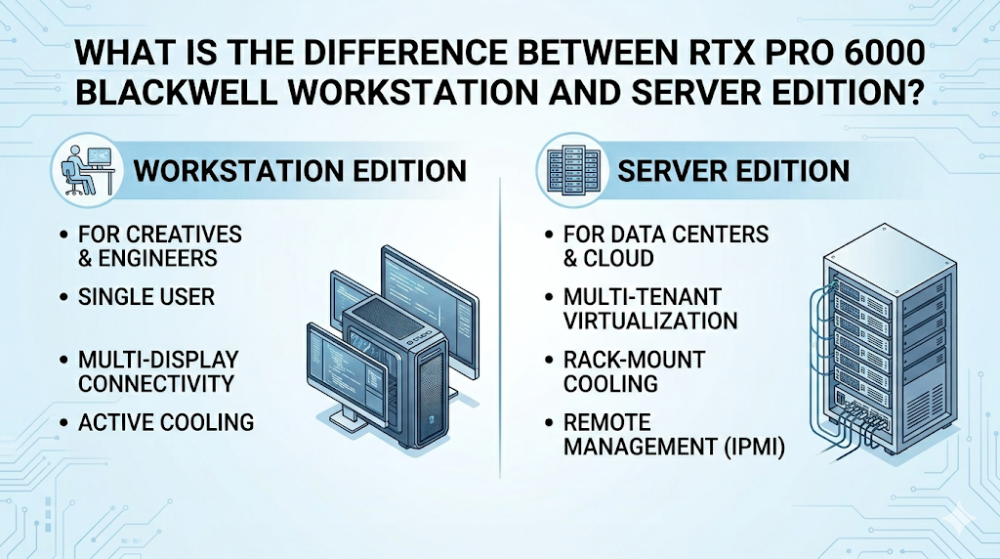 rtx pro 6000 blackwell workstation vs server difference