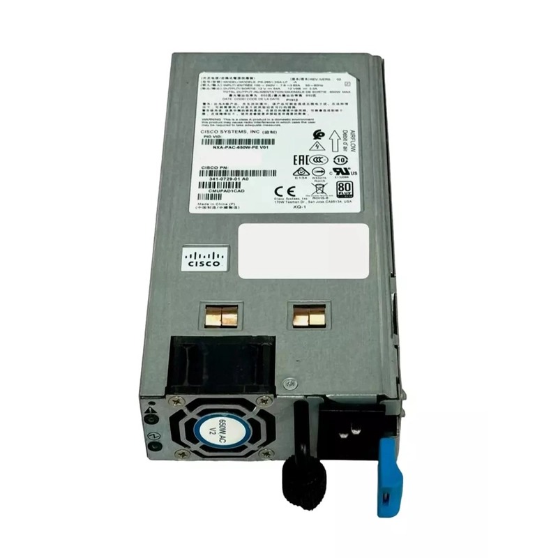 NXA-PAC-650W-PE مزوّد طاقة Cisco Nexus 9000 بقدرة 650W AC وطرد هواء من جهة المنافذ ومتوافق مع NEBs