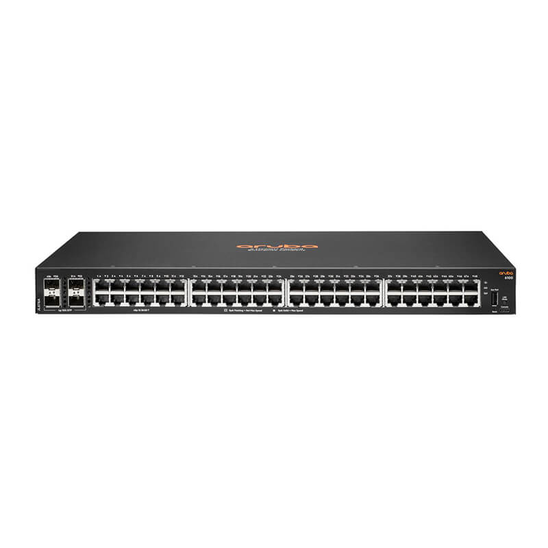 JL676A Aruba 6100 Switch 48x GE 4x SFP+ ポート Fanless/電源なし
