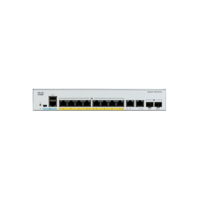 Cisco C1200-8P-E-2G Switch 8x PoE+ 67W 2x Combo GE Rack-Mountable