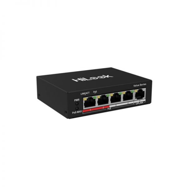 NS-0105P-35(B) Switch Poe  No Administrable  4 Puertos 10100 Mbps Poe Af  At  1 Puerto 10100 Mbps Uplink  Modo Extendido Hasta 250 Metros  35 Watts NS-0105P-35(B)