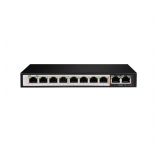DGS-1010P-CN, D-Link DGS-Serie Desktop Unmanaged PoE Switch, 8x Gigabit PoE + 1x Gigabit + 1x SFP, 20G Backplane, Max. 55W PoE