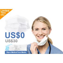 Mascarillas médicas gratis de 20 piezas, para clientes nuevos y antiguos