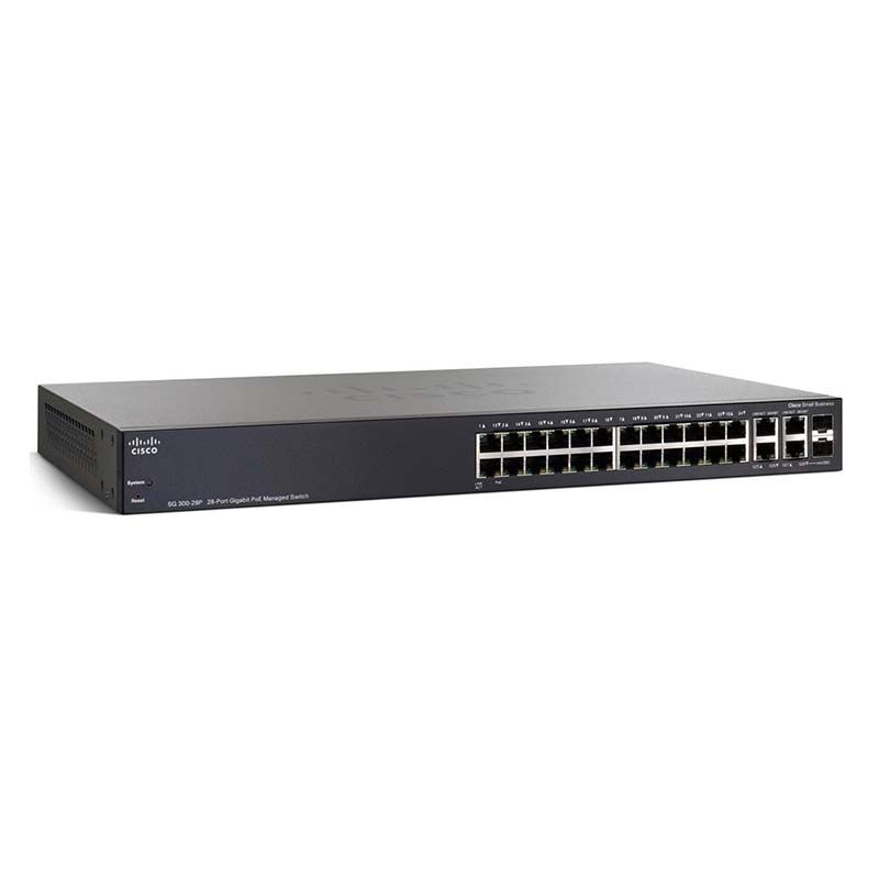 Cisco SG300-28P 26-Port PoE Gigabit Switch, 2 SFP Combo Ports