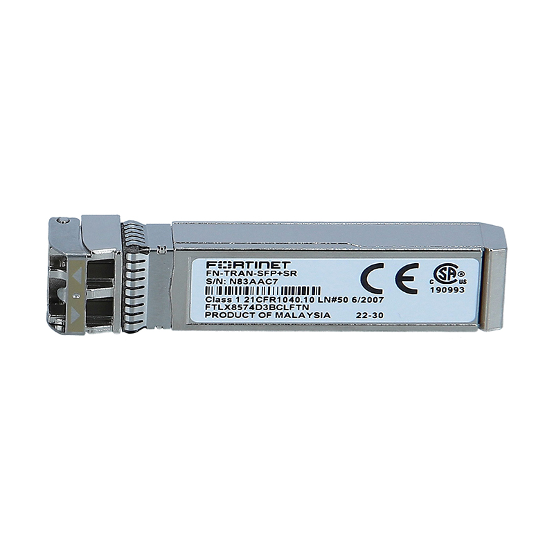 FN-TRAN-SFP+SR, Transceptor Fortinet, 10GE SFP+ SR/corto alcance/Para ranuras SFP+
