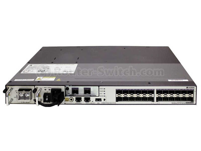 Huawei Huawei S5700-28C-HI-24S-AC, Huawei S5700 Switch, 24×GE SFP/1 slot/170W AC PSU