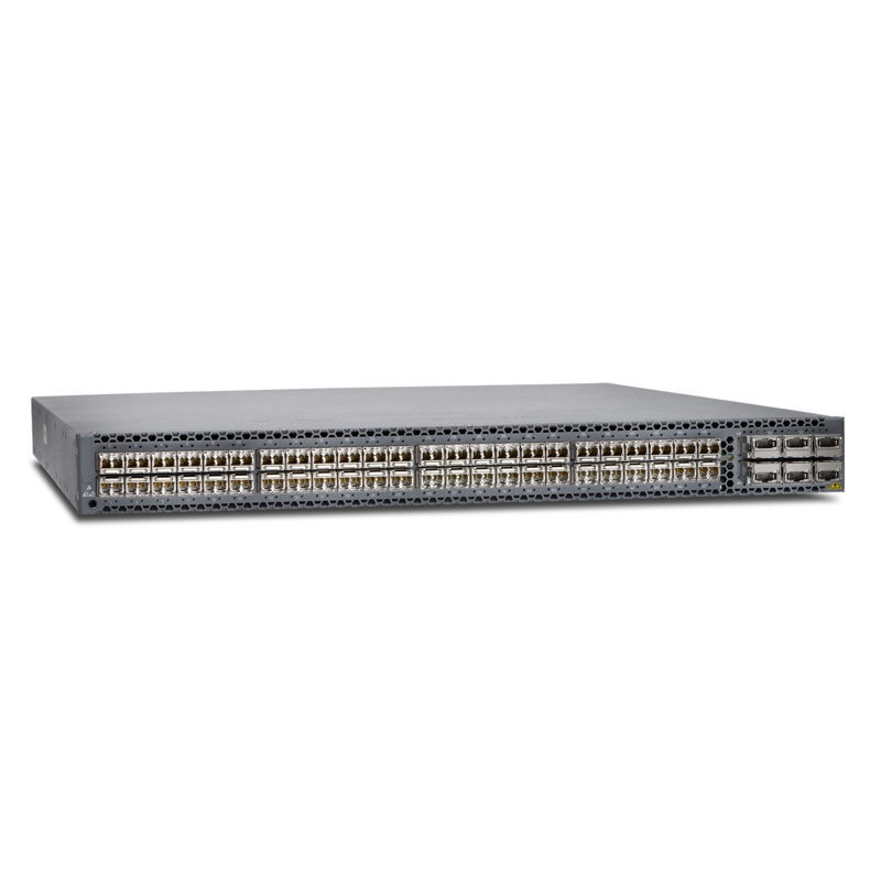QFX5100-48S-AFO Juniper QFX5100 Switch، 48x10G SFP+‎، 6x40G QSFP+‎، مزود طاقة مزدوج AC وتبريد أمامي‑خلفي