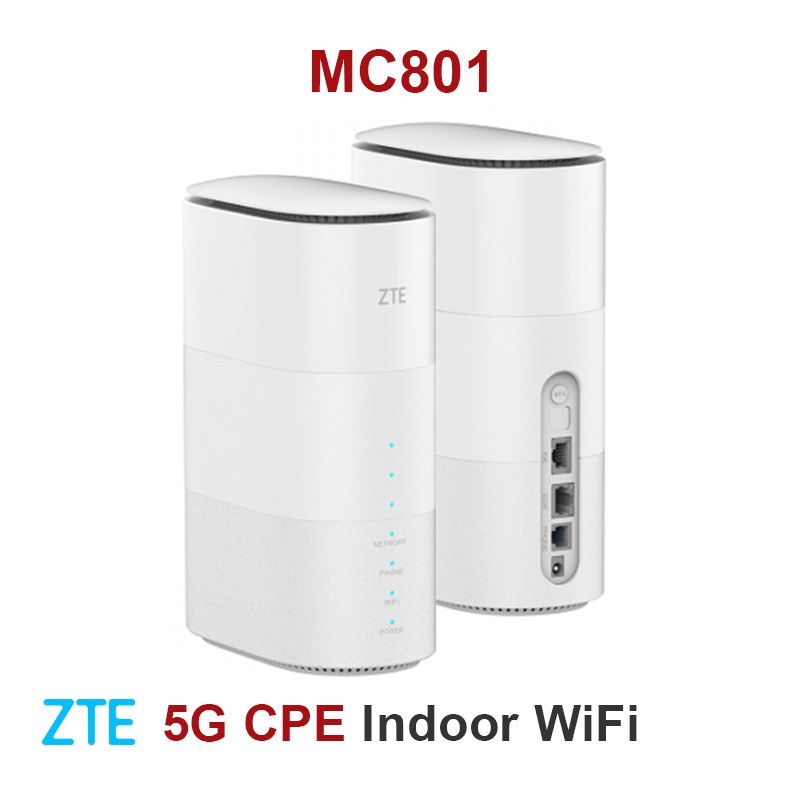 5G CPE Indoor WiFi MC801, ZTE 5G CPE Router, 2.8Gbps downlink/128 Wi-Fi users/10GE LAN port 5G CPE Indoor WiFi MC801