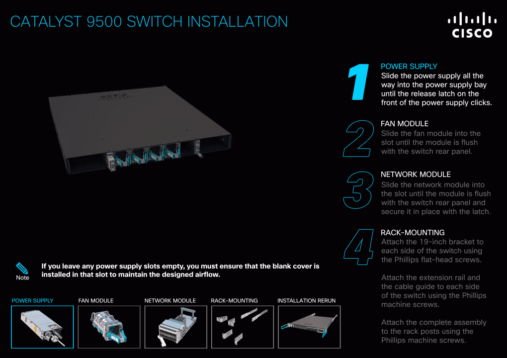 catalyst 9500 switch installation