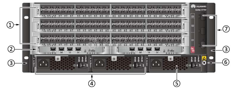 S7703 chassis structure (front view)