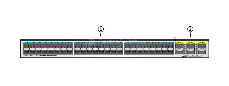the rear (port side) panel of CE6850-48S6Q-HI-F
