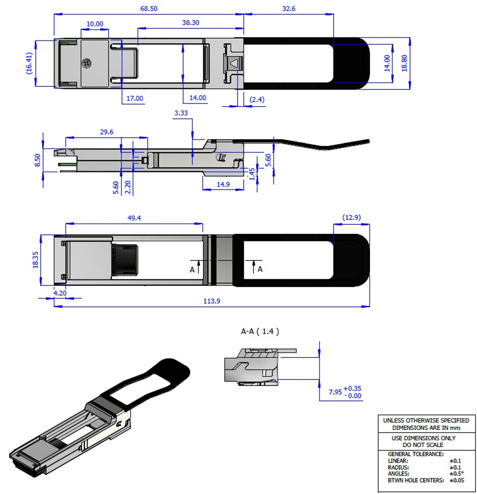 MAM1Q00A-QSA mechanical dimensions option 1