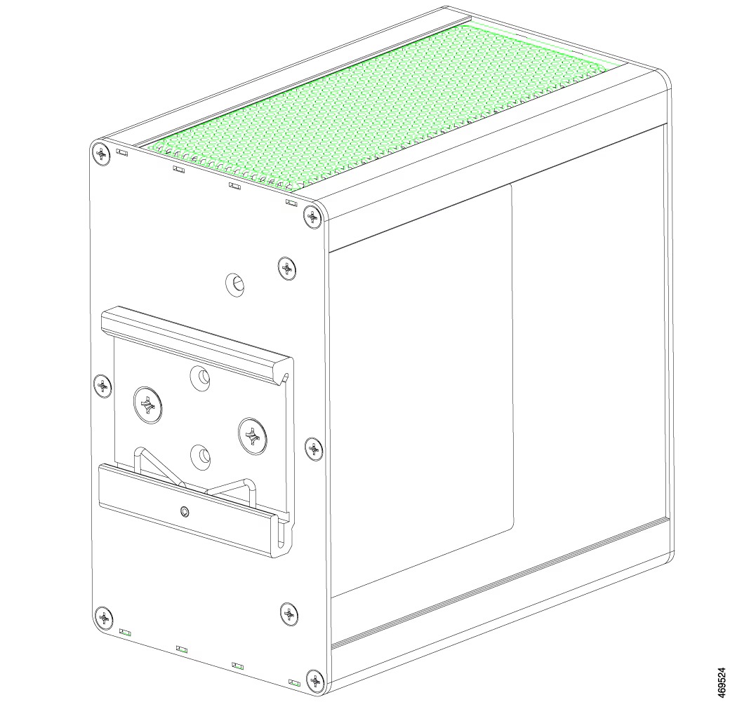 Cisco Catalyst IE3100 Rugged Series rear panel and DIN rail latch